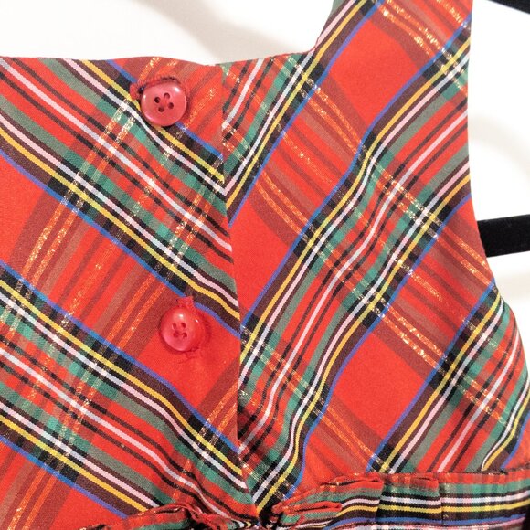Jona Michelle Plaid Dress Girl's Size 2 Party Christmas Holiday Sleeveless Belt - Picture 5 of 6